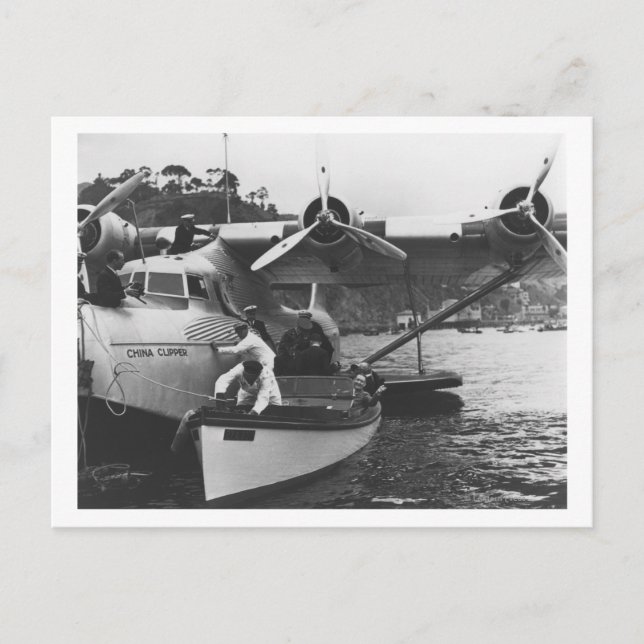Postal Glenn Martin con China Clipper (Anverso)
