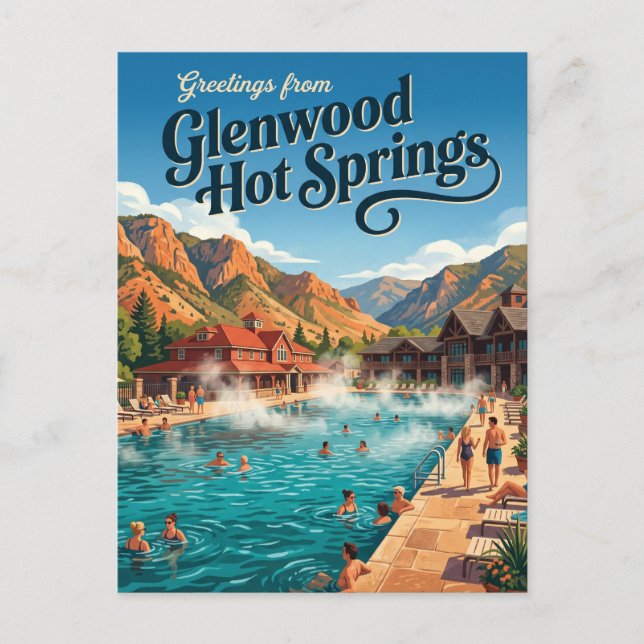 Postal Glenwood Hot Springs Pool EE. UU. (Anverso)
