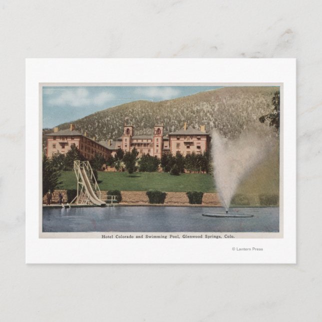 Postal Glenwood Springs, CO - Vista del Hotel CO & Pool (Anverso)