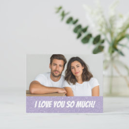 Postal Glitter Personalized Couple Photo Valentine Card