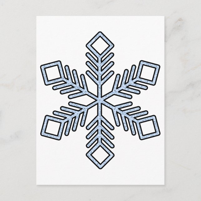 Postal Glitter Snowflake - Baby Blue Branches (Anverso)