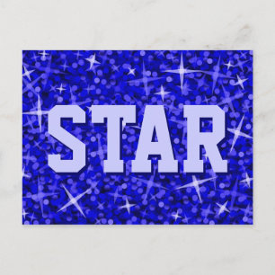 Postal Glitz Dark Blue 'STAR'