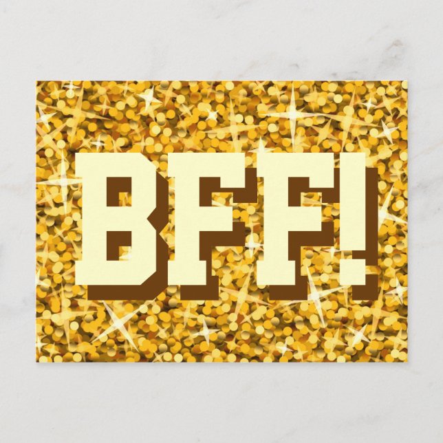 Postal Glitz "Gold" 'BFF!' (Anverso)
