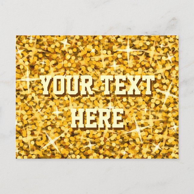 Postal Glitz "Gold" "Your Text" (Anverso)