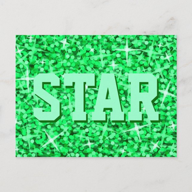 Postal Glitz Green 'STAR' (Anverso)