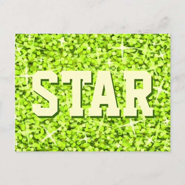 Postal Glitz Lime 'STAR' (Anverso)