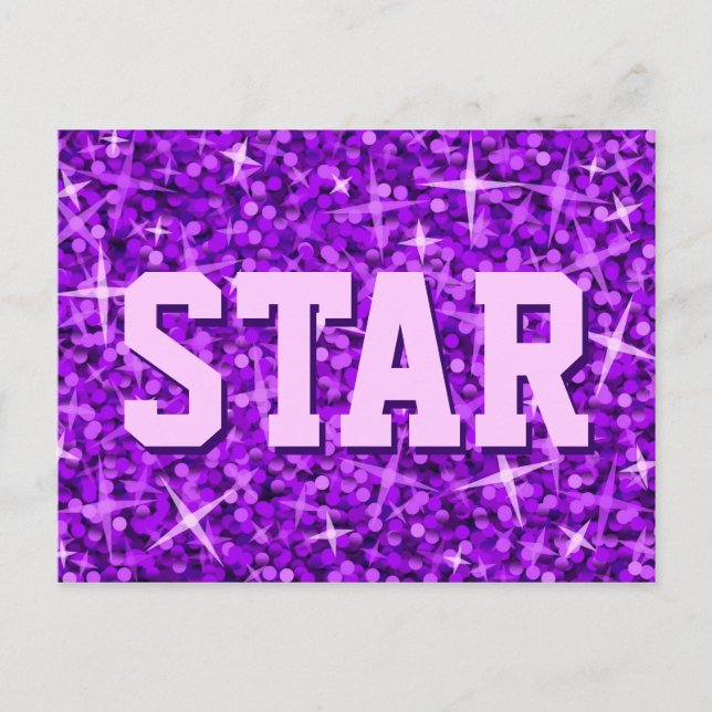 Postal Glitz Purple 'STAR' (Anverso)