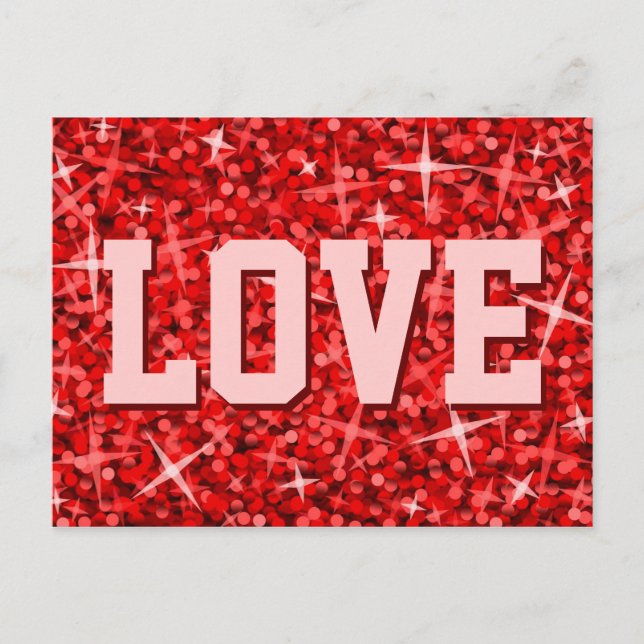 Postal Glitz Red 'LOVE' (Anverso)