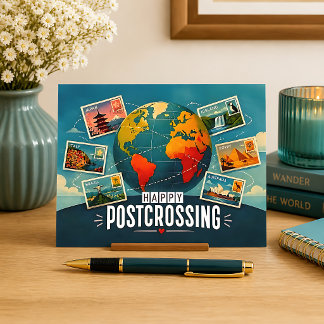 Postal Global Postcrossing Feliz