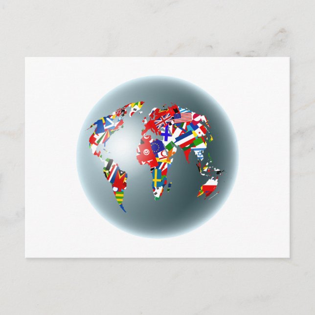 Postal Globe de la bandera (Anverso)