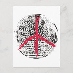 Postal Globe de la Paz no guerra no lucha no violencia am