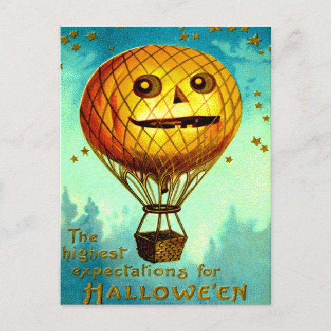 Postal Globo aerostático de Jack O' Lantern (Anverso)