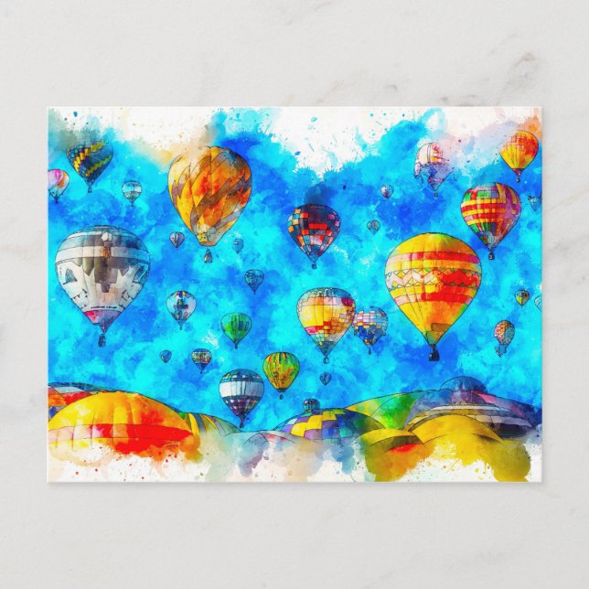 Postal Globo de aire caliente (Anverso)