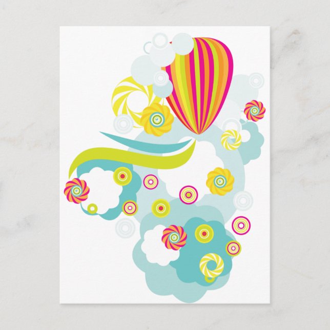 Postal Globo de aire caliente (Anverso)