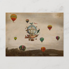 Postal Globo de aire caliente, La Minerve 1803 viajar con