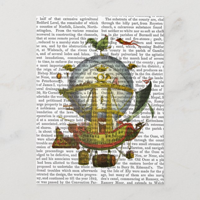 Postal Globo de aire caliente minerve (Anverso)