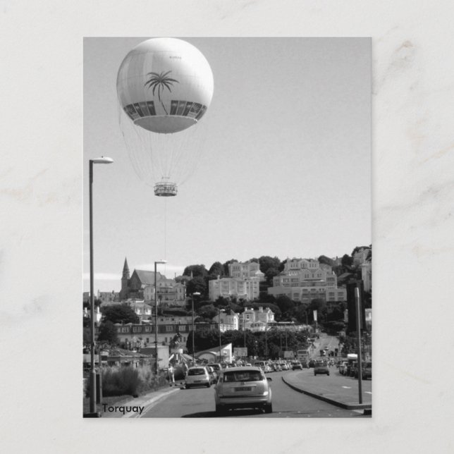 Postal Globo de aire caliente, Torquay (Anverso)