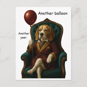 Postal Globo de cumpleaños digno para Beagle