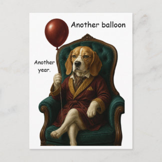Postal Globo de cumpleaños digno para Beagle