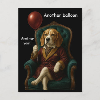 Postal Globo de cumpleaños digno para Beagle