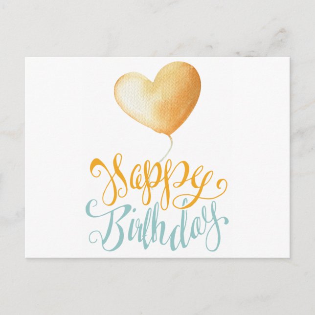 Postal Globo de cumpleaños feliz (Anverso)