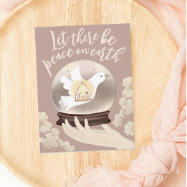 Postal Globo de nieve de la Natividad cristiana Paz en la