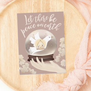 Postal Globo de nieve de la Natividad cristiana Paz en la