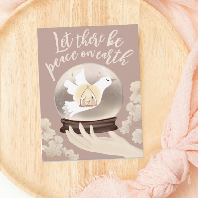 Postal Globo de nieve de la Natividad cristiana Paz en la (Subido por el creador)