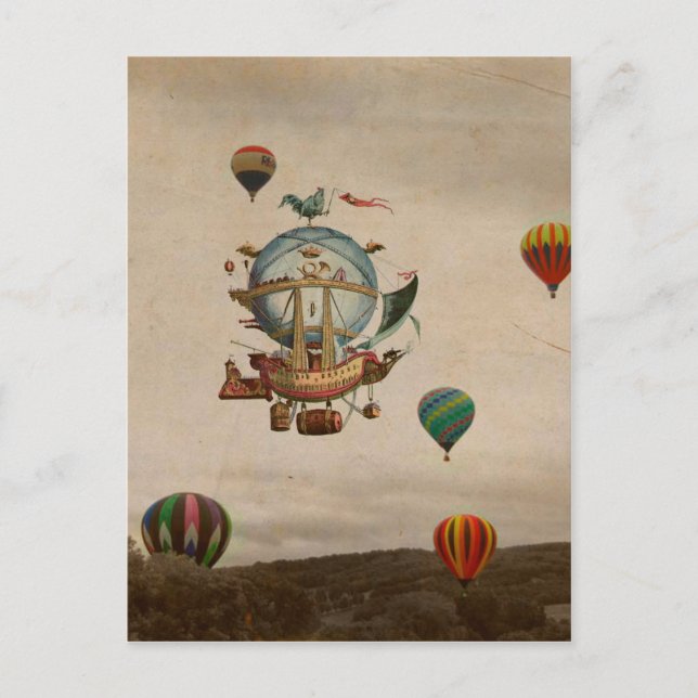 Postal Globo del aire caliente, viaje de Minerve 1803 del (Anverso)