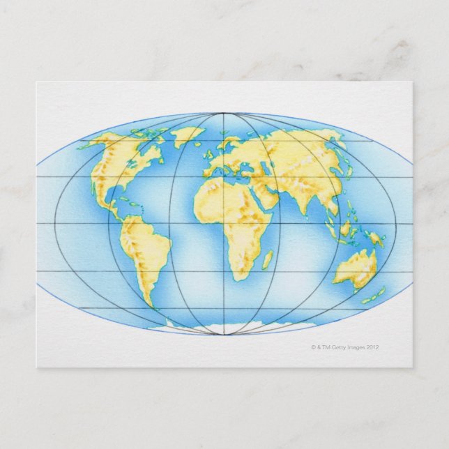 Postal Globo del mundo (Anverso)