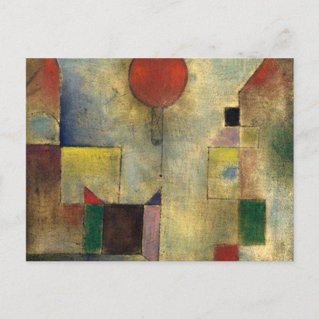 Postal Globo del rojo de Paul Klee (Anverso)