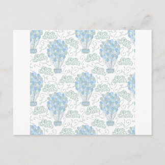 Postal Globos aerostáticos azules arte de pared para deco