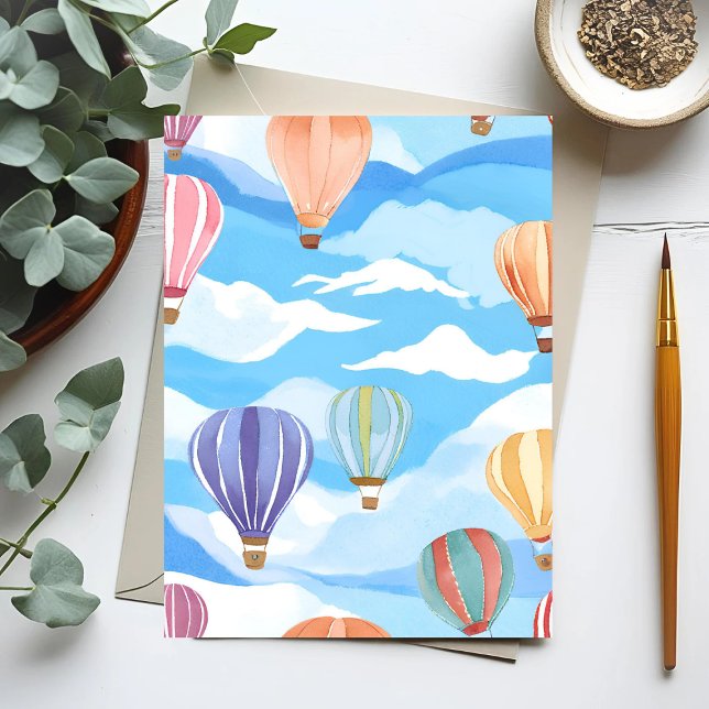 Postal Globos aerostáticos Pintura Acuarela (Subido por el creador)