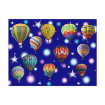 Globos aerostáticos rosa y azul brillantes con des