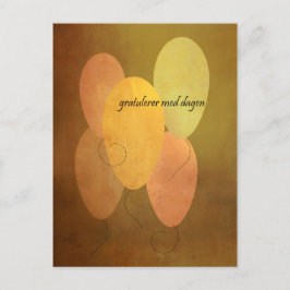 Postal Globos amarillos Noruega Feliz cumpleaños