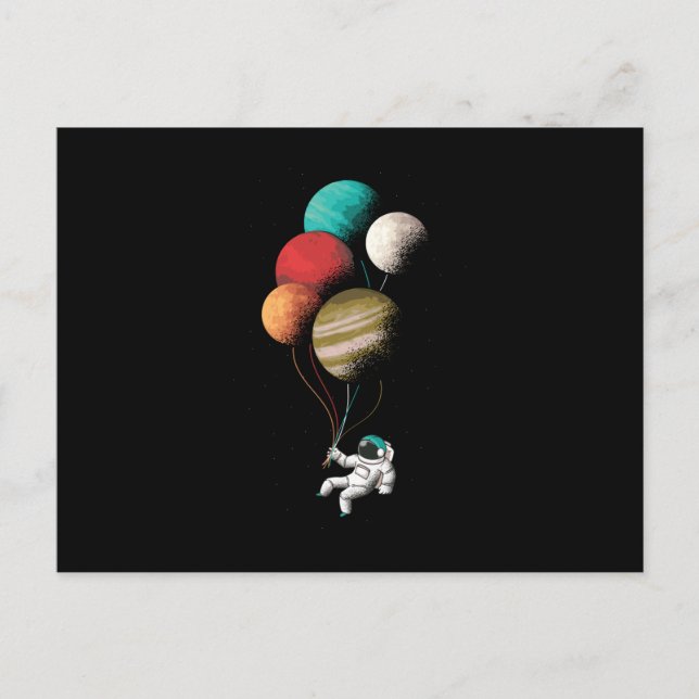 Postal Globos astronautas (Anverso)