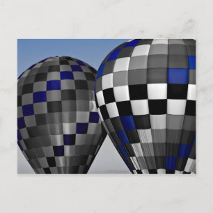 Postal Globos azules de aire caliente