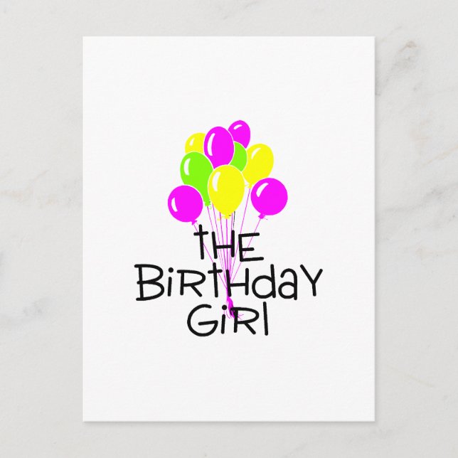 Postal Globos Chicas de cumpleaños (Anverso)
