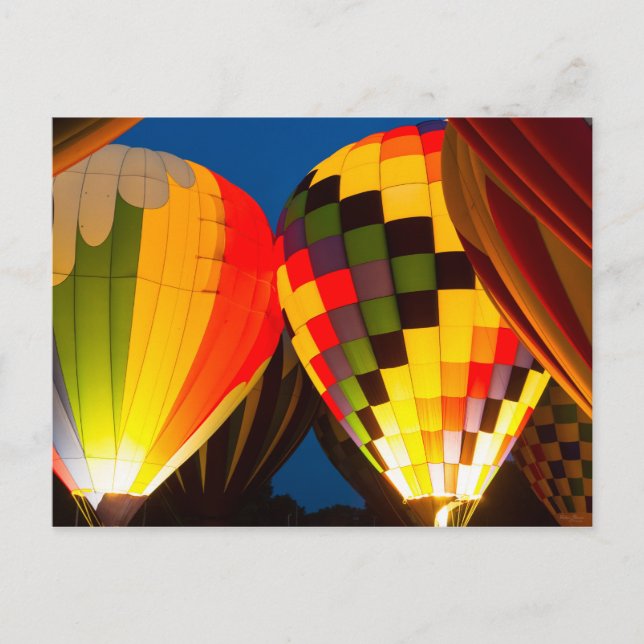 Postal Globos de aire caliente resplandeciente (Anverso)
