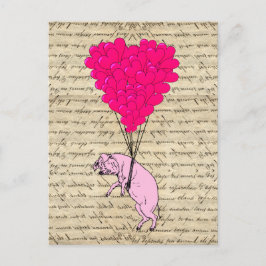 Postal Globos de cerdo y corazón