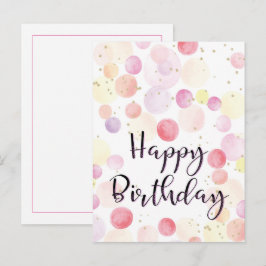 Postal Globos de colores Feliz Cumpleaños Rosa 