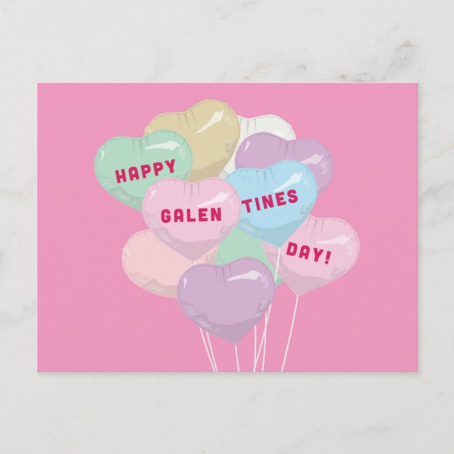 Postal Globos de conversación de Galentine - XOXO (Anverso)