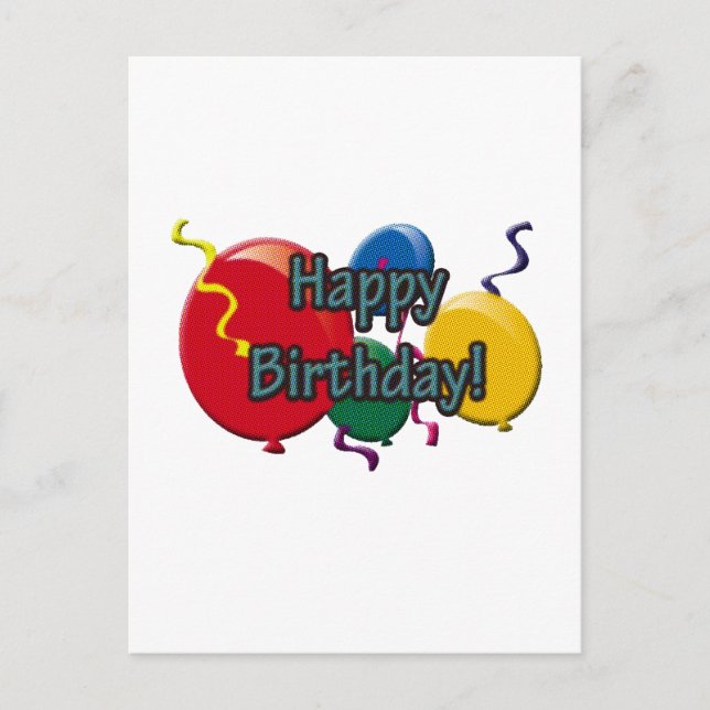 Postal Globos de cumpleaños (Anverso)