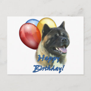 Postal Globos de cumpleaños felices de Akita