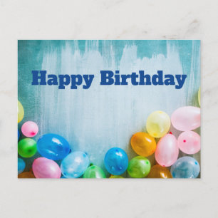 Postal Globos de Cumpleaños Feliz