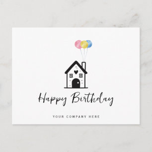Postal Globos de Cumpleaños para Casas de Bienes Raíces