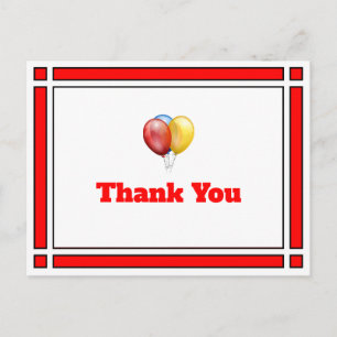 Postal Globos de cumpleaños rojos gracias