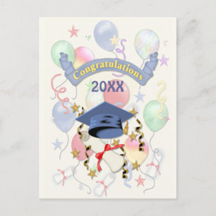Postal Globos de graduación festiva 2018