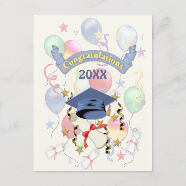 Postal Globos de graduación festiva 2018 (Anverso)