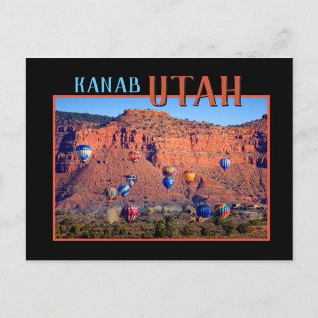 Postal Globos de Kanab Utah Hot Air (Anverso)